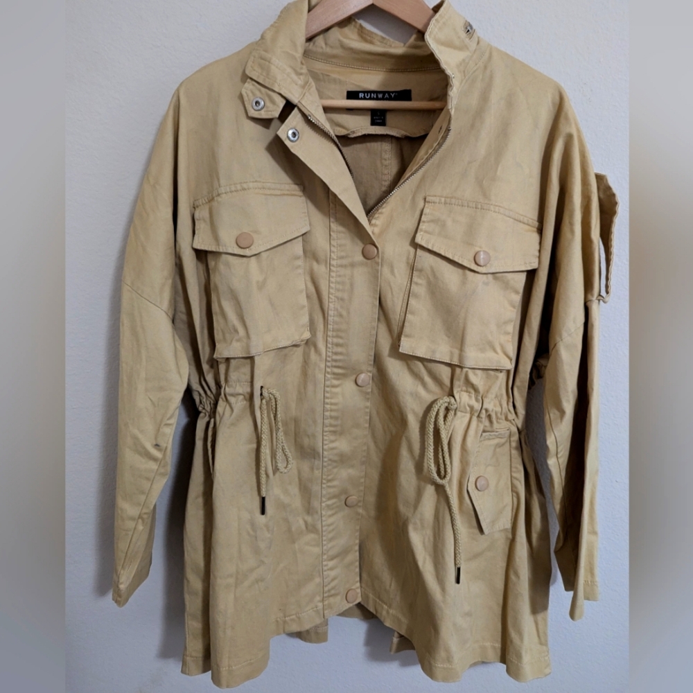 NWT Runway New York MCMLXY & MCMLXY Tan Twill Safari Style Jacket S Oversized